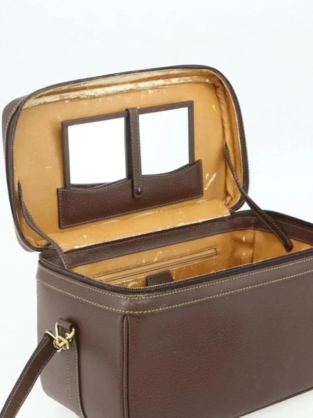 GUCCI Bamboo Hand Bag Leather 2way Brown Gold 013 2122 2491 Auth